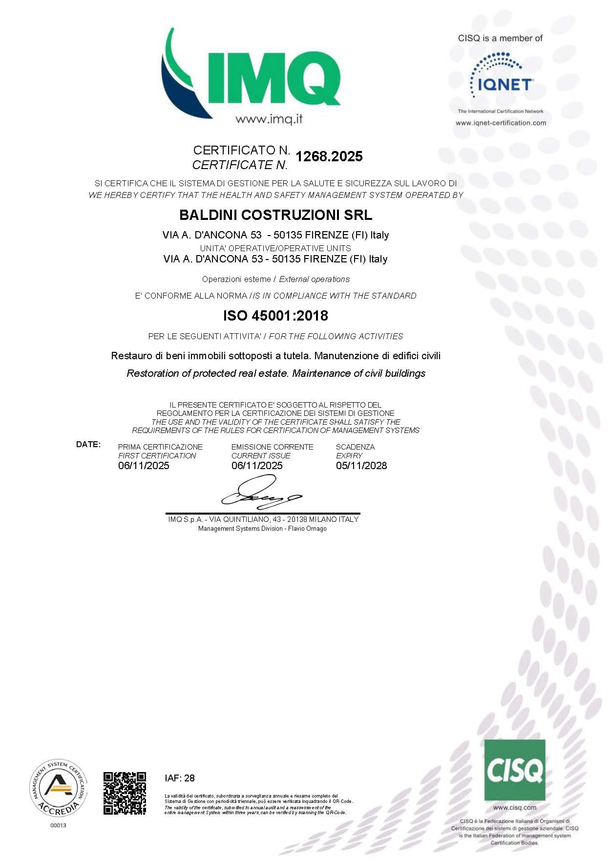 GESTIONE PER LA SALUTE E SICUREZZA SUL LAVORO